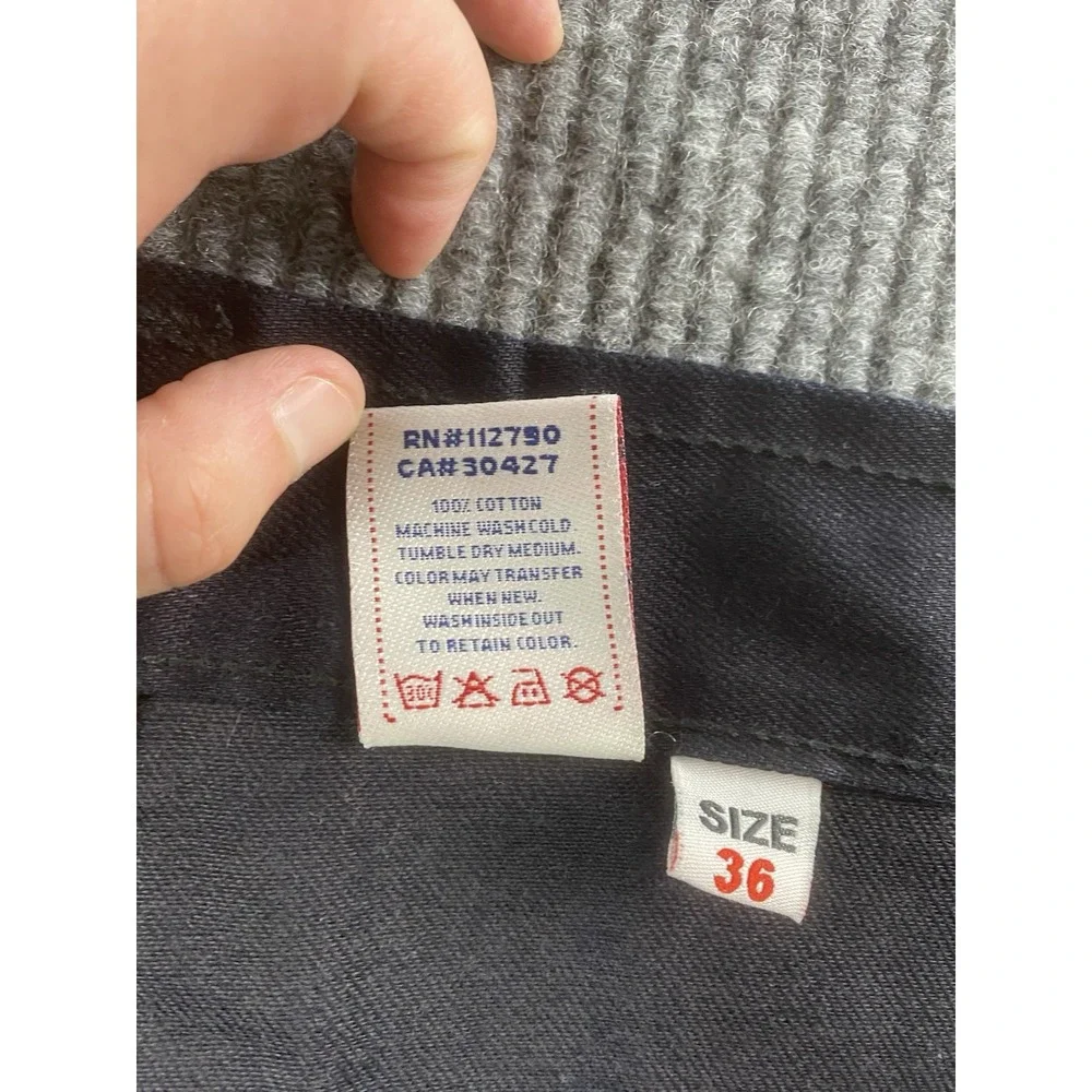 True Religion Jeans Mens 36x33 Black Denim Surf Designer Back Flap Premium USA